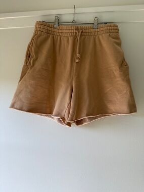 TNA Camel/Tan Elastic-Waist Sweat Shorts
